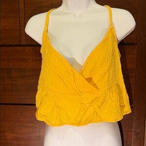 Arizona Jean Company Bright Yellow Wrap Crop Camisole